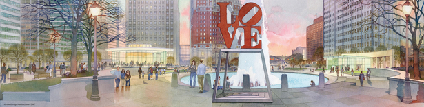 Love Park. Rendering by Art and Design Studios