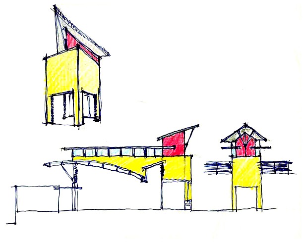 Early conceptual sketches.