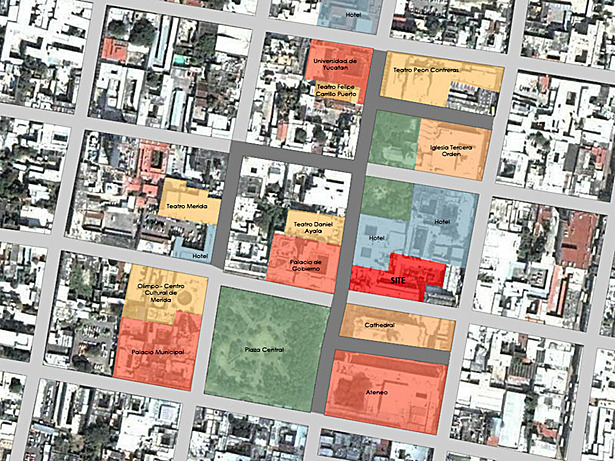 Site Location and surrounding program diagram