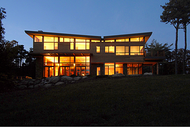exterior from south at night