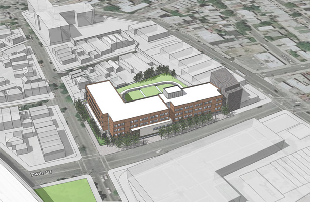 Aerial view of proposed new school