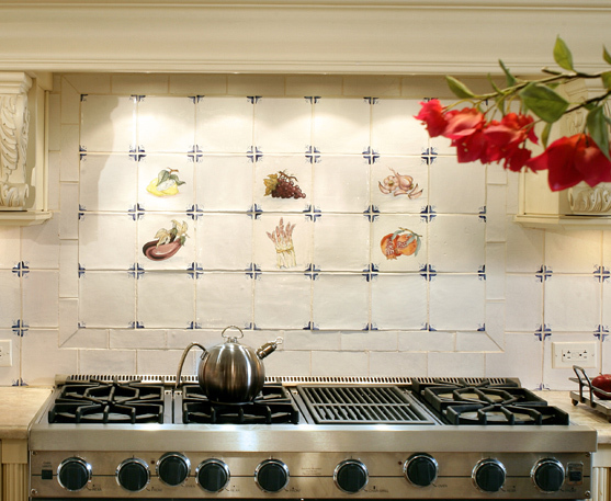 Back-splash tile detail.