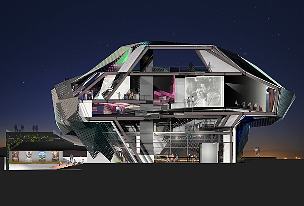 Rendered section through main circulation space