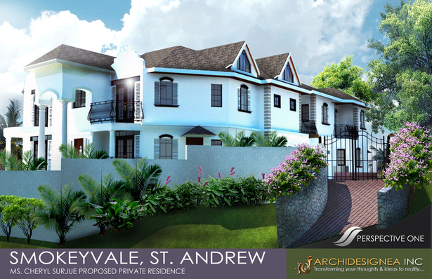Partial Front Facade of the Proposed Private Residence