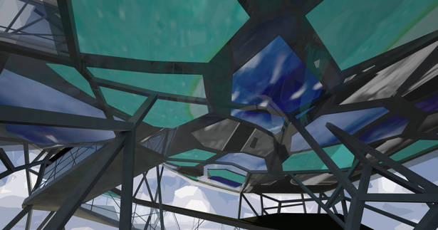 Digital surfaces transmitting interior environments to public space