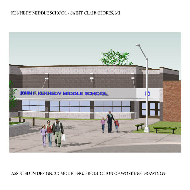 Office Addition for Kennedy Middle School in St. Clair Shores, MI, This project is built.