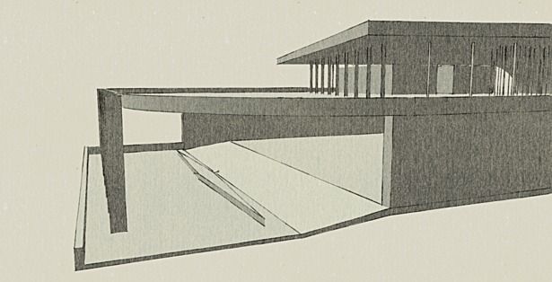 Model of boat in canal