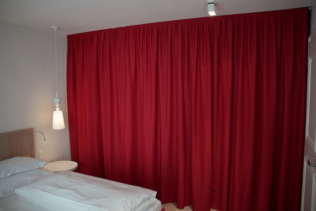 Guest room with hidden features. 