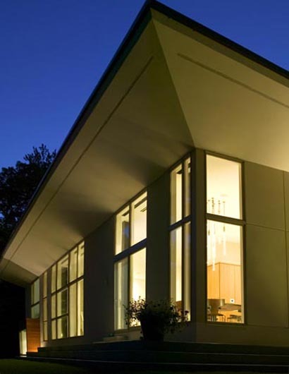 rear facade at dusk