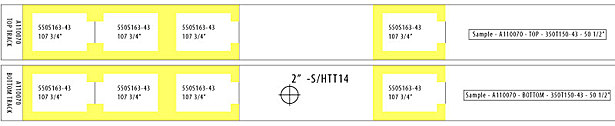 Prefab steel panel label - encodes all layout information