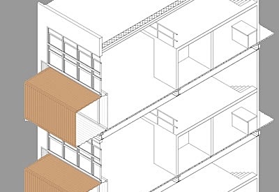 Axon/Section, AutoCAD + Photoshop