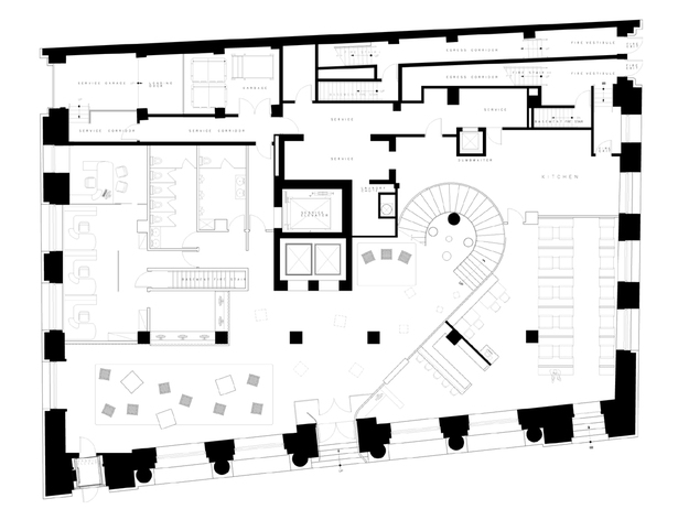FIRST FLOOR w/ lobby, restaunrant & office