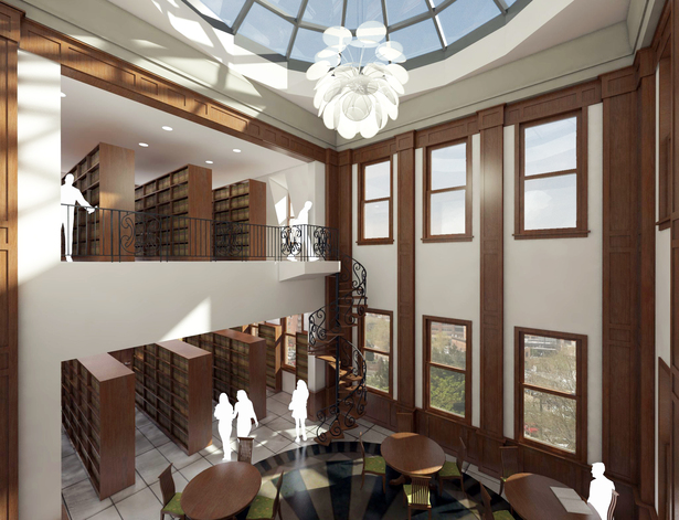 view of museum library