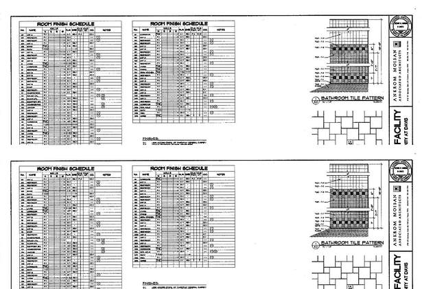 Room Finish Schedule and Tile Patterns