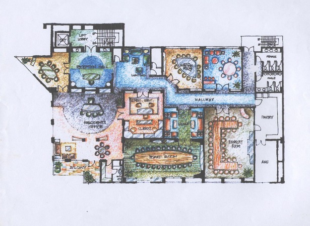 Penthouse Interior Decoration Layout