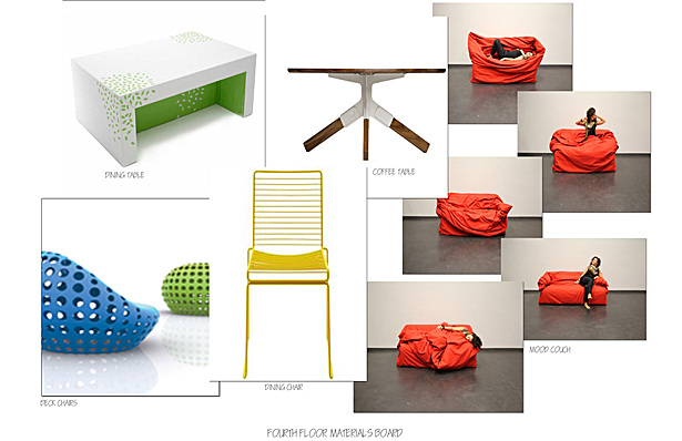 Materials Board for Fourth Floor