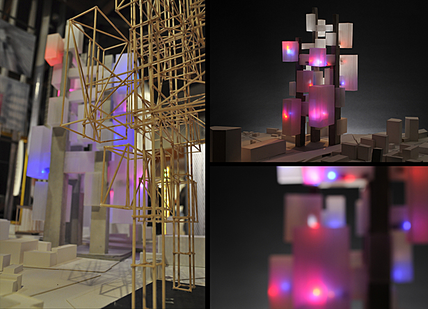 concrete & etched acrylic model of final configuration