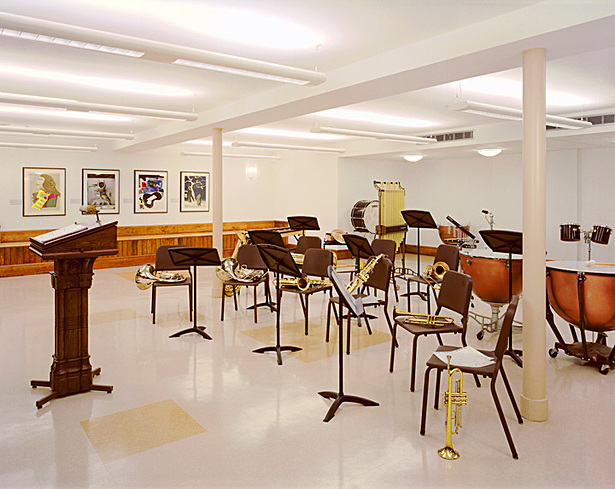 All new rehearsal space with lowered floor & soundproofing