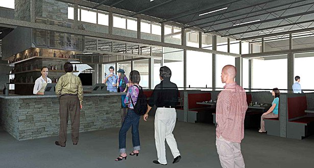 Rendered view of interior entrance