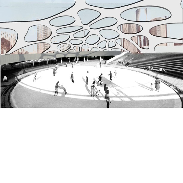 Existing Amphitheater, transformed into a new interior gallery. 