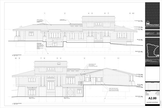 Karr Residence. Construction Drawings. Building Elevations.
