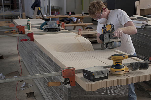 fabrication of bar top, laminated from 3/4