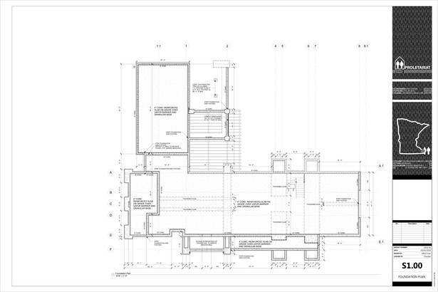 Karr Residence. Construction Drawings. Foundation Plan.