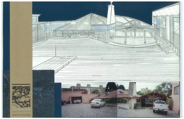 Saanga Brazilian Steakhouse | Exterior Hand-Sketch