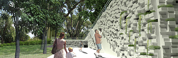 Walking towards the entrance