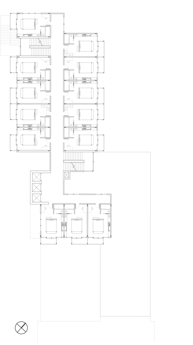 typical hotel floor plan (Rhino 3D, AutoCAD, Adobe Illustrator)