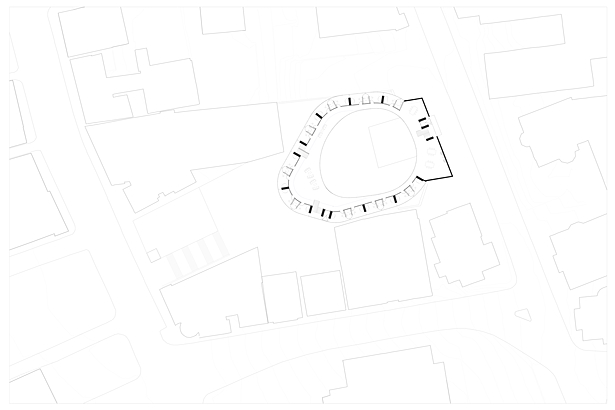 Typical plan with dorm layouts and student common areas.