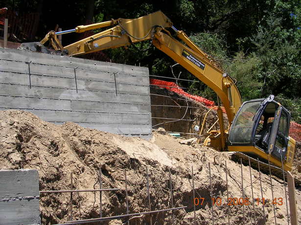 Placing backfill. 