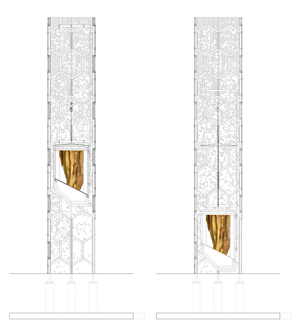 Sections of tower
