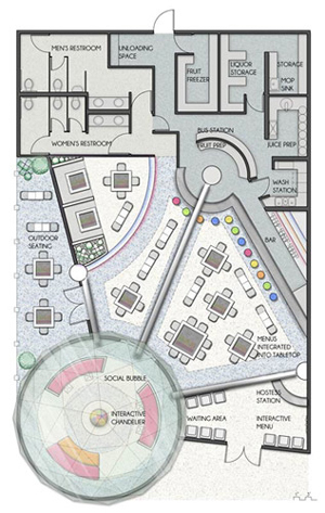 Twisted Jax Floor Plan: AutoCAD, Google SketchUp and Adobe Photoshop. 