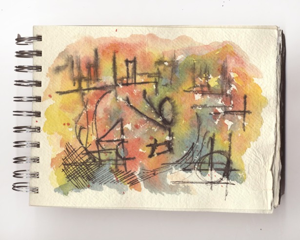 Conceptual sketch representing a child's experience of architecture