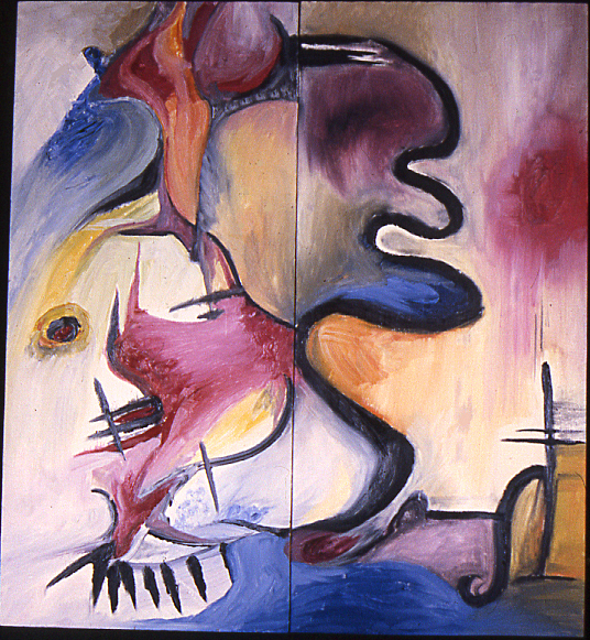 Oil painting inspired by Kandinsky