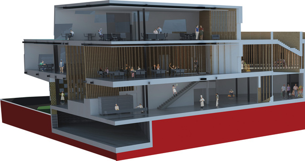 Partial sectional perspective