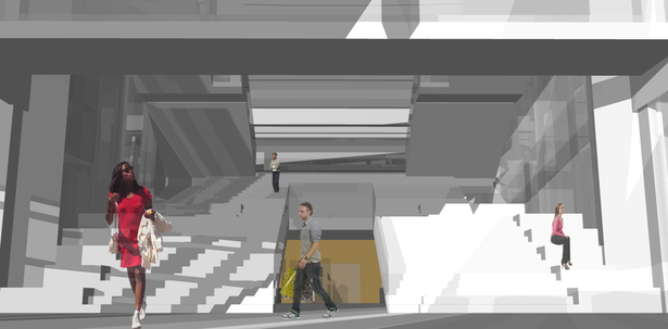 Sitting stairs from ground level entry