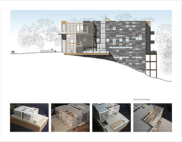 South East Elevation & 1/16 Scale Model Photos
