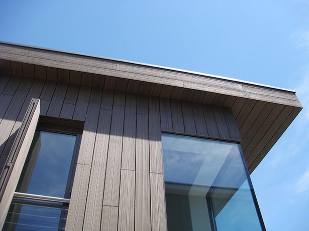 detail of the wooden facade