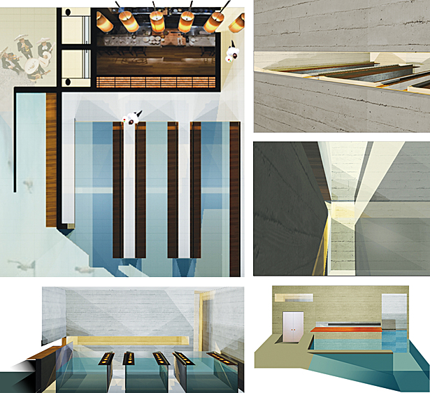 H2O Restaurant Design | 3D Max, Photoshop