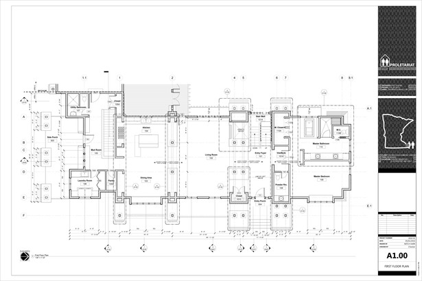 Karr Residence. Construction Drawings. Main Floor.