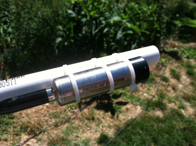 Pressure transducer monitors water level