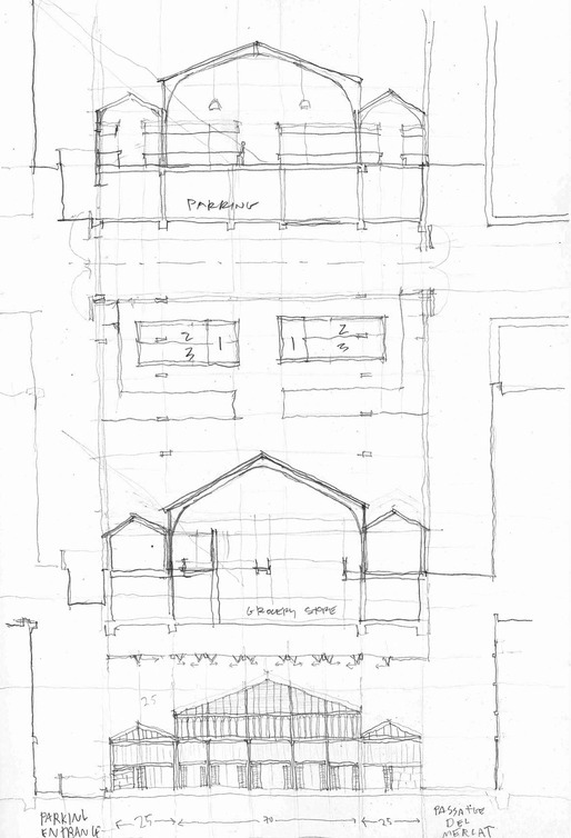 Plan:Section:Elevation overlays. Mercat de La Concepcio via Chris DeHenzel