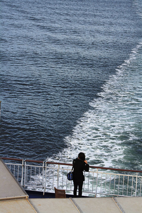 Jennifer Wong in the wake of the ferry