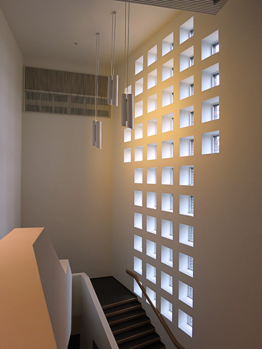 Cross-shaped window panes at the Church of the Cross, Lahti, Finland.