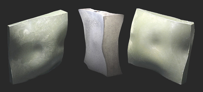 Global Holcim Innovation 1st prize 2012: High-efficiency concrete formwork technology, Zurich, Switzerland by Matthias Kohler, Kohler, Architektur und Digitale Fabrikation – ETH Zurich, Switzerland in collaboration with Fabio Gramazio, Silvan Oesterle, Ammar Mirjan and Axel Vansteenkiste, Gramazio & Kohler, Architektur und Digitale Fabrikation – ETH Zurich, Switzerland: Final result: two-sided free-form (double curved) concrete cast with corresponding wax formwork. (Image © Holcim...