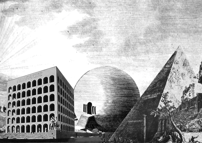 Pure 2 a. Palazzo della Civilta Italiana, Giovanni Guerrini, Rome 1939 b. Haus des Gaertners, Claude Nicholas Ledoux, Chaux, c 1789 c. Pyramid of Cestius, Giambattista Piranesi, Rome, c 1747 