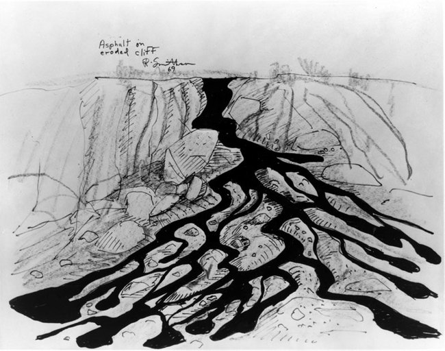 Asphalt on Eroded Cliff