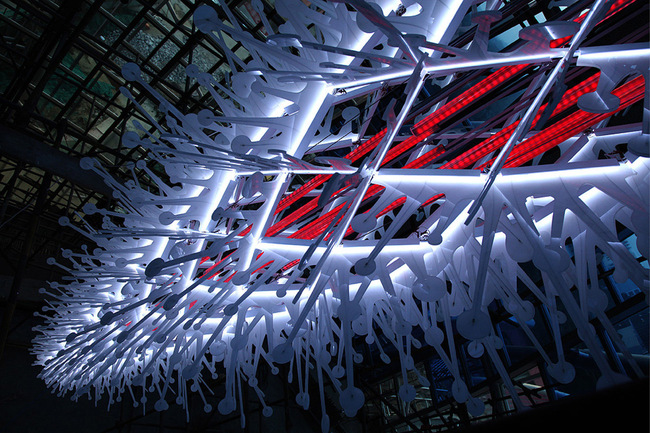 Droplet Chandelier in Wujin, China by Ballistic Architecture Machine